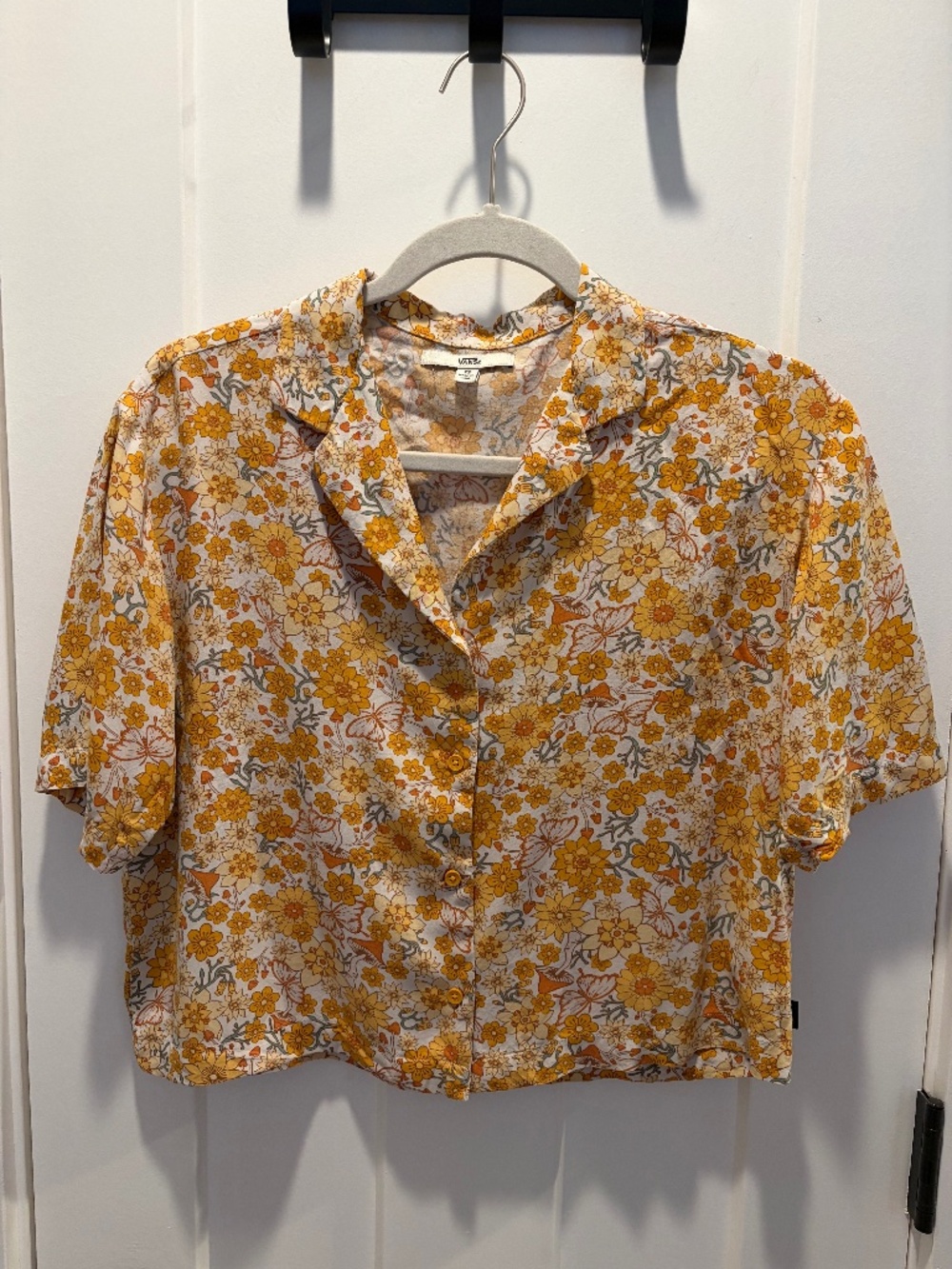 Cropped Floral Button Up Shirt by Vans